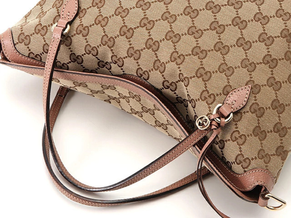 Gucci Bree Convertible Top Handle Bag GG canvas pink leather Brown - Picture 4 of 9